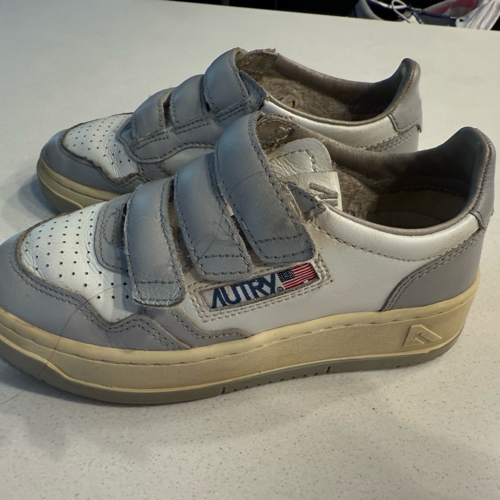 Autry Kids Velcro Sneakers - Gray and White